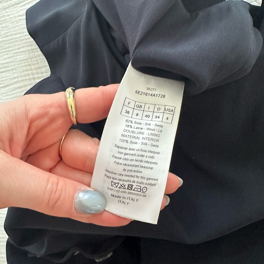 Christian Dior Navy Blue Midi Dress with Buttons sz 4 - Picture 7 of 7